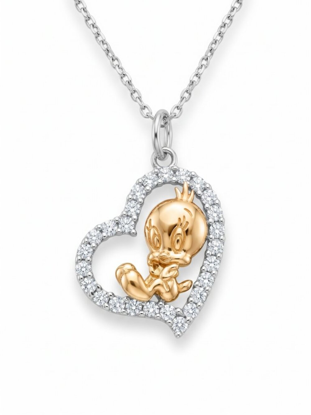 Tweety Bird Heart Necklace, Looney Tunes × Charmed Aroma 925 SS